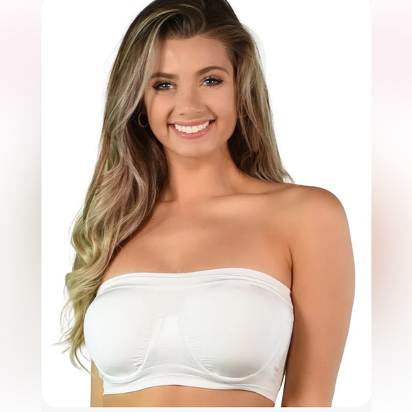 Rhonda Shear Ahh Underwire Bandeau Strapless Bra Women’s size 1X. White color - Picture 1 of 10
